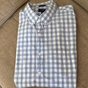 J. Crew Light Blue and White Plaid Men's Shirt